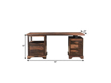Load image into Gallery viewer, 68" Natural Live Edge Solid Wood Writing Desk With Four Drawers
