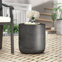 Load image into Gallery viewer, Outdoor Lightweight Concrete End Table With Natural Texture - Matte Black
