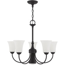 Load image into Gallery viewer, 21" Six Light Dimmable Chandelier With Shades - Black

