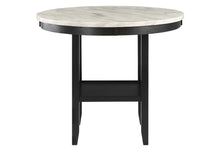 Load image into Gallery viewer, Wood Faux Marble Round Counter Height Bar Table - White / Black
