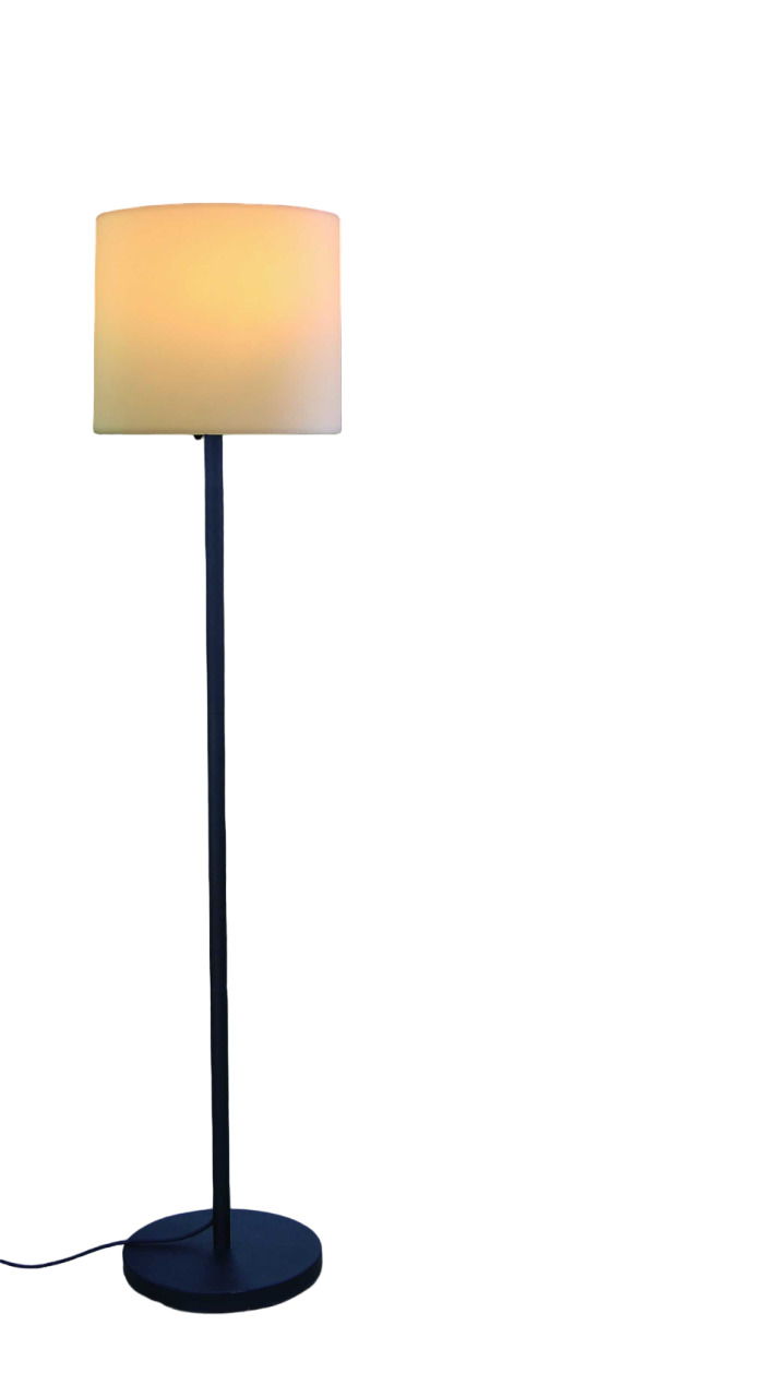 Traditional Shaped Floor Lamp With Drum Shade - Black / White