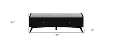 Load image into Gallery viewer, 59" Gray and Black Fabric Upholstered Storage Bench with Drawers
