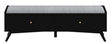 Load image into Gallery viewer, 59" Gray and Black Fabric Upholstered Storage Bench with Drawers
