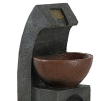 Load image into Gallery viewer, Sculptural Water Fountain With Bowl Basin, With Light And Pump, For Indoor And Outdoor - Brown / Black

