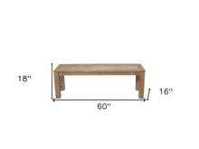Load image into Gallery viewer, 60" Natural Distressed Solid Wood Dining Bench
