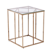Load image into Gallery viewer, 24" Glass Iron Square End Table - Champagne
