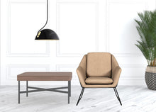 Load image into Gallery viewer, Industrial Faux Leather Accent Chair - Taupe And Black
