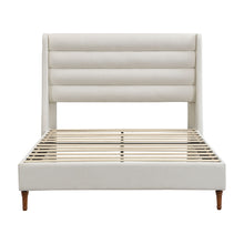 Load image into Gallery viewer, Modern Upholstered Platform Bed With Wave Shaped Headboard

