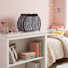 Load image into Gallery viewer, 12" Black And White Funky Zebra Pattern Novelty Table Lamp
