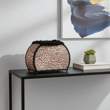 Load image into Gallery viewer, 12" Brown and White Funky Leopard Pattern Novelty Table Lamp

