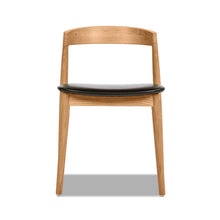 Load image into Gallery viewer, Raven - Stacking Sculpted Oak Dining Chair - Warm Natural Brown / Black
