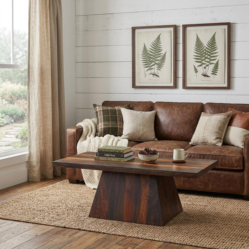 Pedestal Coffee Table - Dark Brown