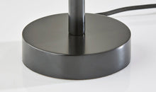 Load image into Gallery viewer, 28" Black Solid Wood Round Table Lamp With Gray Drum Shade
