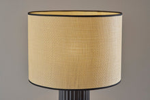 Load image into Gallery viewer, 29" Black Ceramic Cylinder Table Lamp With Beige Drum Shade

