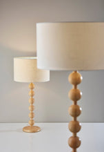 Load image into Gallery viewer, 28" Brown Solid Wood Candlestick Table Lamp With Off White Drum Shade
