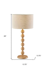 Load image into Gallery viewer, 28" Brown Solid Wood Candlestick Table Lamp With Off White Drum Shade
