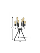 Load image into Gallery viewer, 24" Black Six Light Tripod Tripod Lamp
