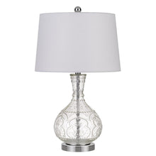 Load image into Gallery viewer, 27" Clear Metal Round Table Lamp With White Shade
