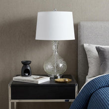 Load image into Gallery viewer, 27" Clear Metal Round Table Lamp With White Shade
