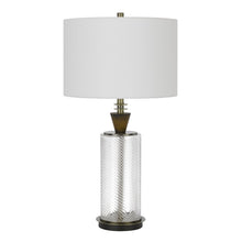 Load image into Gallery viewer, 30" Clear Metal Table Lamp With White Empire Shade
