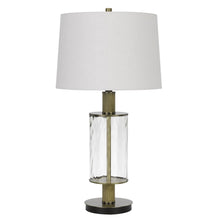 Load image into Gallery viewer, 31" Clear Metal Table Lamp With White Empire Shade
