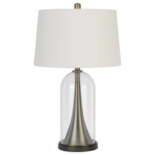Load image into Gallery viewer, 29" Clear Metal Table Lamp With White Empire Shade
