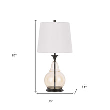 Load image into Gallery viewer, 28" Clear Metal Table Lamp With White Empire Shade
