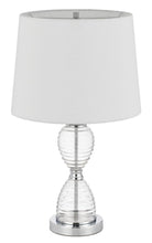 Load image into Gallery viewer, 24" Clear Metal Table Lamp With White Empire Shade
