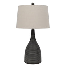 Load image into Gallery viewer, 29" Black Ceramic Round Table Lamp With Beige Empire Shade

