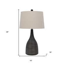 Load image into Gallery viewer, 29" Black Ceramic Round Table Lamp With Beige Empire Shade
