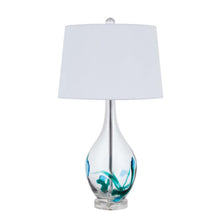 Load image into Gallery viewer, 27" Clear Glass Table Lamp With White Empire Shade
