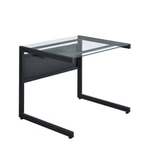 Load image into Gallery viewer, 33" Clear and Black Glass and Stainless Steel Writing Desk
