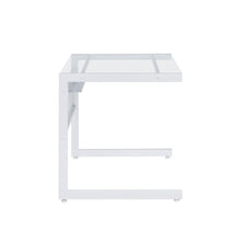 Load image into Gallery viewer, 33" Clear and White Glass and Stainless Steel Writing Desk
