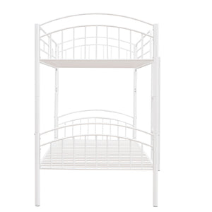 Twin Over Twin Metal Bunk Bed,Divided into Two Beds(White){OLD SKU:MF280424AAK}