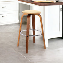 Load image into Gallery viewer, Iron Swivel Backless Counter Height Bar Chair - Cream And Brown
