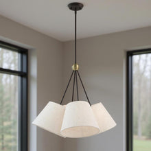 Load image into Gallery viewer, 26" Four Light Dimmable Chandelier With Shades - Bronze
