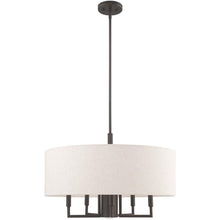 Load image into Gallery viewer, 25" Six Light Dimmable Chandelier With Shades - Bronze

