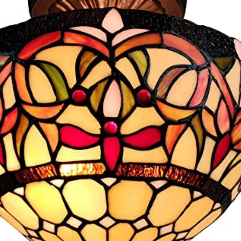 Unique Statement Two Light Glass Dimmable Chandelier With Shades - Red / White