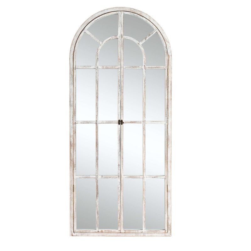 71" Wood Arch Framed Full Length Mirror - White