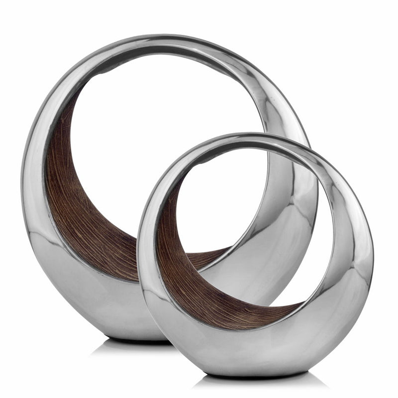 Buffed Tabletop Sculpture - Silver / Brown