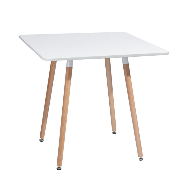 32" Wood And Solid Wood Square Dining Table - Alder White