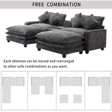 Load image into Gallery viewer, Modern Sectional Sofa With Removable Ottomans, USB Ports
