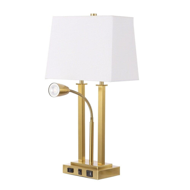 Swing Arm Novelty Table Lamp With Shade - Brass