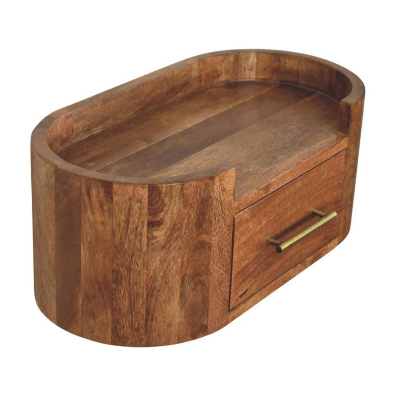 Solid Wood One Drawer Floating Nightstand (755324) - Brown