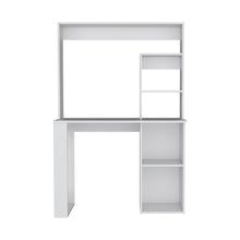 Load image into Gallery viewer, 39" White Wood Computer Desk With Hutch

