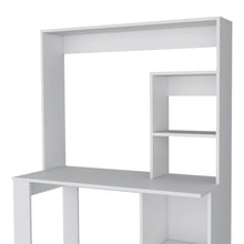Load image into Gallery viewer, 39" White Wood Computer Desk With Hutch
