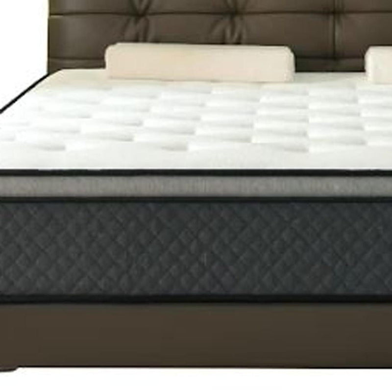 12" Full Double Foam Hybrid Mattress - White / Dark Gray