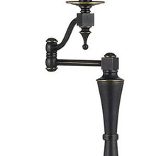 Load image into Gallery viewer, 61" Bronze Swing Arm Floor Lamp With Brown Square Shade

