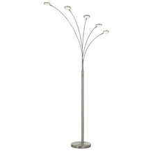 Load image into Gallery viewer, 72" Nickel Five Light Led Arc Floor Lamp
