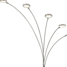 Load image into Gallery viewer, 72" Nickel Five Light Led Arc Floor Lamp
